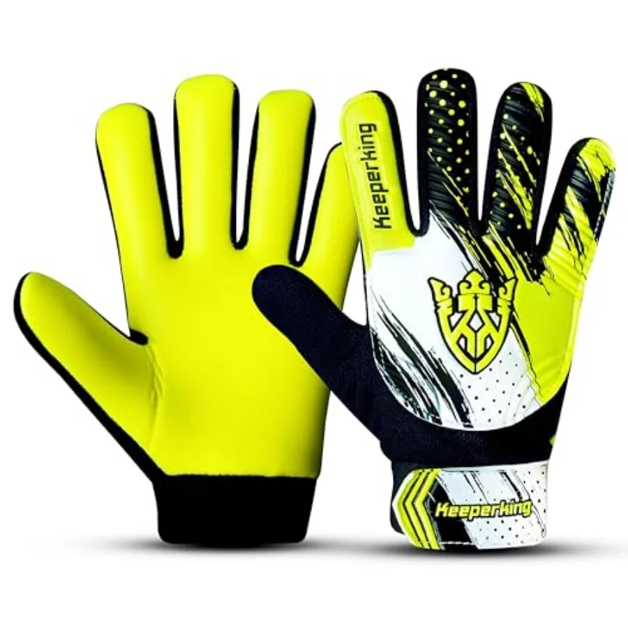 

Soccer Goalie Gloves - Football Goalkeeper Gloves,Boys, Youth with Double Wrist Protection and 4mm Latex Anti-Slip Strong Grips