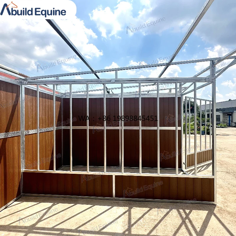 Hinge Door and Side Panel for Outdoor Protection Sturdy Portable Horse Shelter