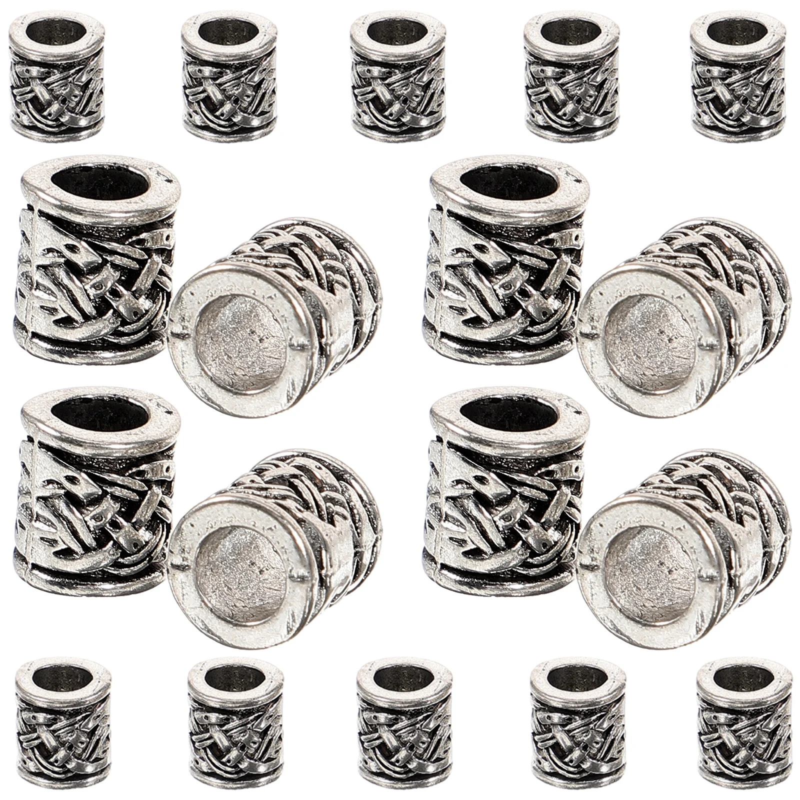 

20 Pcs Bead Necklace Bracelet Spacers for Bracelets Round Jewelry Supplies Beads Metal Zinc Alloy Tube