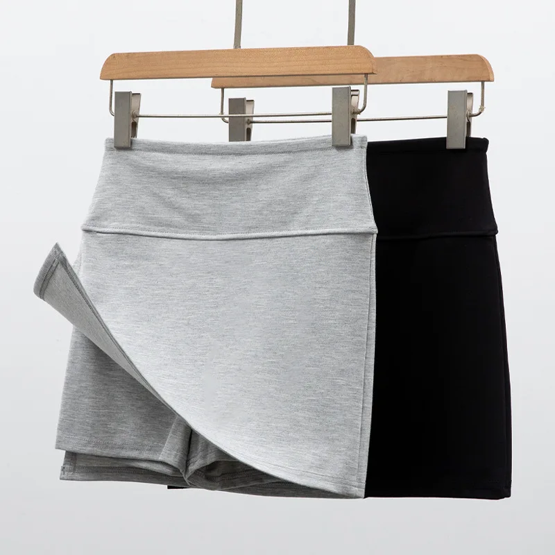 Spring and Summer 2026 Women's Anti-running Skirt High Waist Sexy Skirt Retro Sports Skirt A- Line Split Skirt with Safety Pants