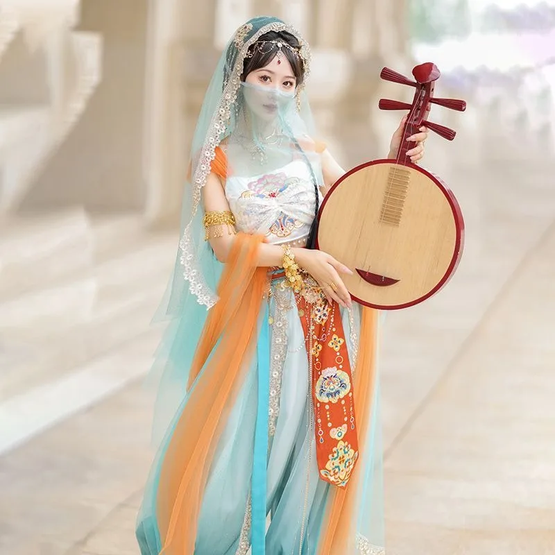 Donne in stile cinese Dunhuang Feitian Hanfu stile esotico regione occidentale Princess Dance Set abbigliamento da spettacolo teatrale