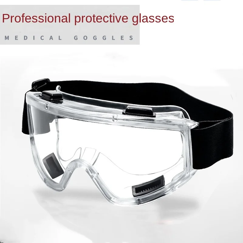 Soft Edge Four-bead Goggles Thickened Labor Protection Glasses Splash-proof Windproof Goggles Anti-fog