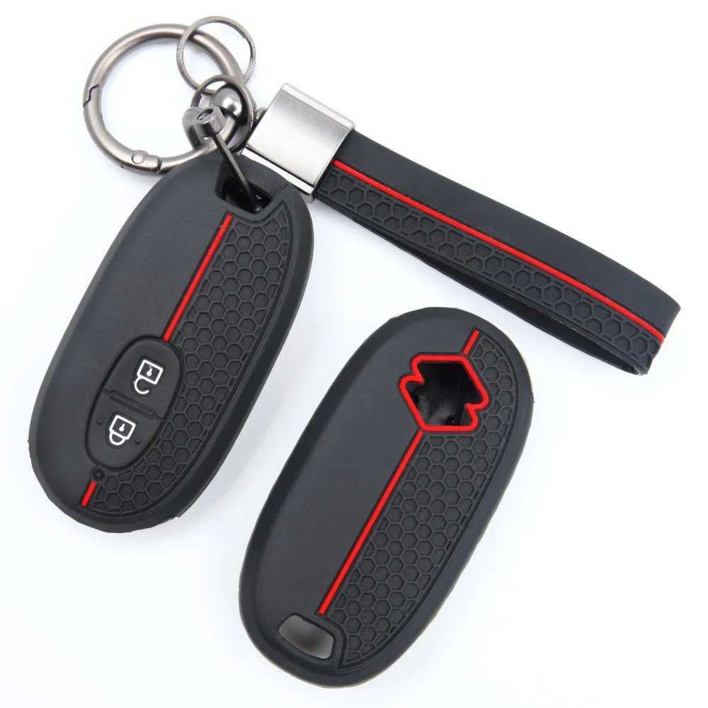 Protective Silicone Key Cover For Suzuki Wagon R Every Hustler Palette Solio Alto Lapin Spacia with buckle strap
