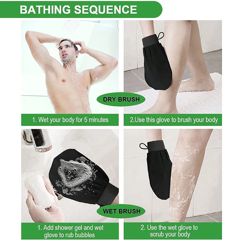 Moroccan Shower Exfoliating Glove Hammam Bath Body Cleaning Scrub Massage Mitt Kessa Peeling Towel Glove view 2