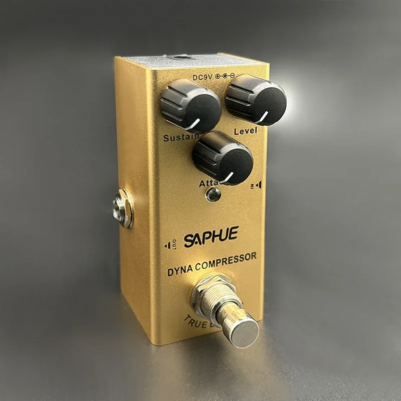 SAPHUE Dyna Compressor Pedal Sustain/Level/Attack Knob Classic Compressor Effect Pedal Mini Single Type DC 9V True Bypass