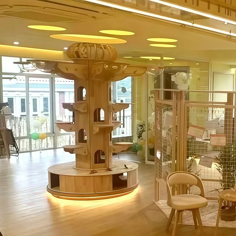 

Декоративная полка-когтеточка AACat Cafe: очень большая полка-вилла для кошек, дерево для лазания, когтеточка