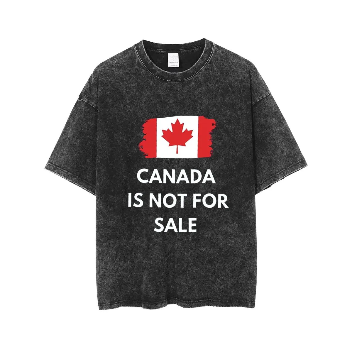 

2025 Cross-border New CANADA IS NOT FOR SALE Letter Print Washed Retro Short-sleeved T-shirt High Quality Luxury Brand