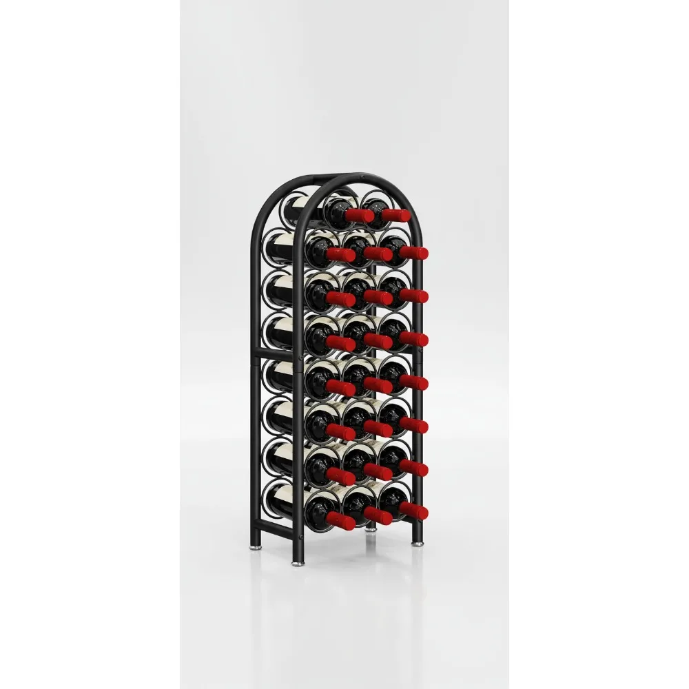 

Freestanding Metal Wine Rack Holder Stand Organizer Storage 23 Bottles Black Floor