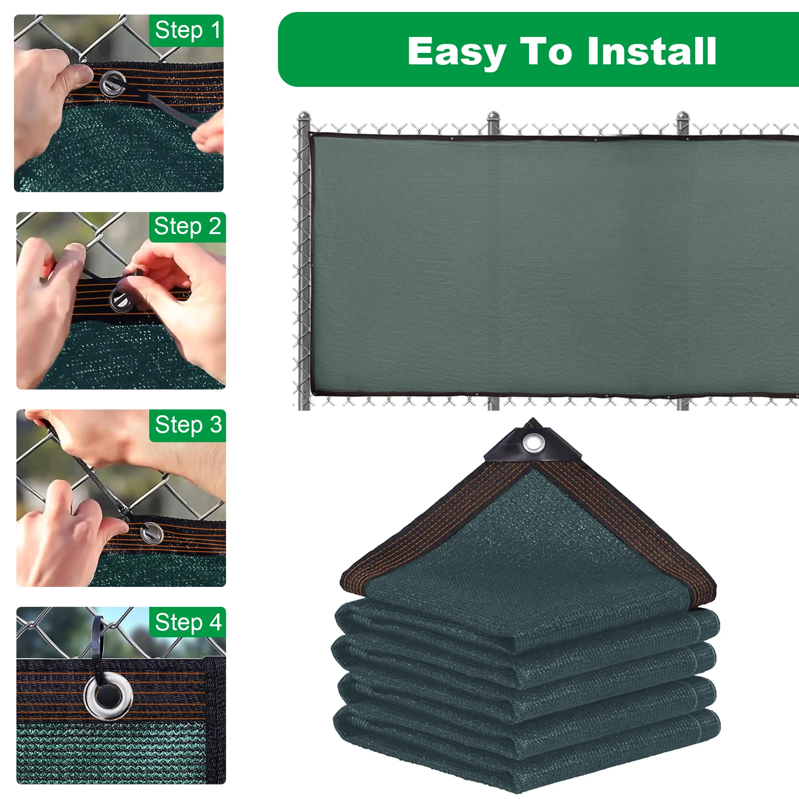 

Privacy Fence Screen, 95in Fence Cover Privacy Hedge, Artificial Shade Cover Panels Privacy Protection (Green, 6Pcs)