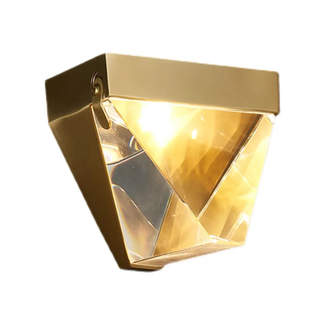Luxury Modern Wall Lamps Gold Crystal Lampshade Light Emitting Diode Warm White Light Source Wall Lamps