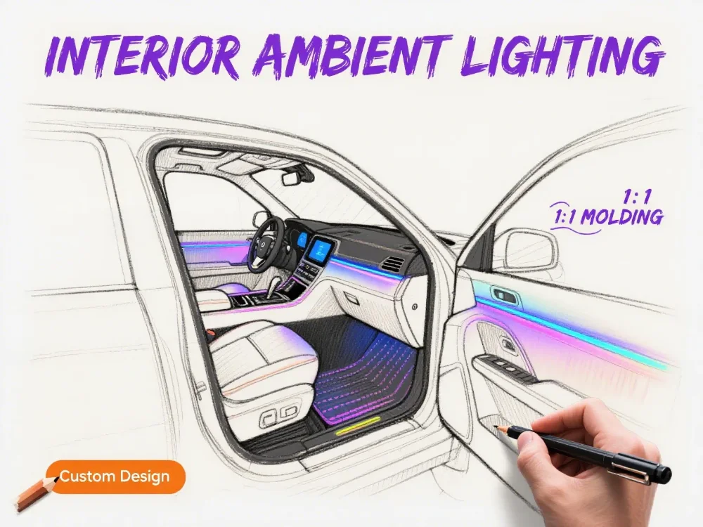for1 64 Colors Symphony Ambient Light Kit for Mercedes-Benz GLK 2008-2013 X204 Interior LED 12V 3-5W 1 Year Warranty