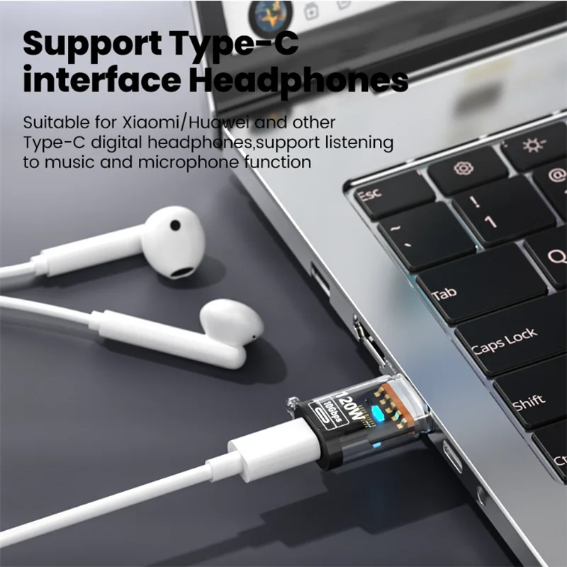 120W Fast Charging USB3.2 Connectors USB A To Type C Male To Female Adapters 10Gbps High-speed Data Audio Transfer Converters