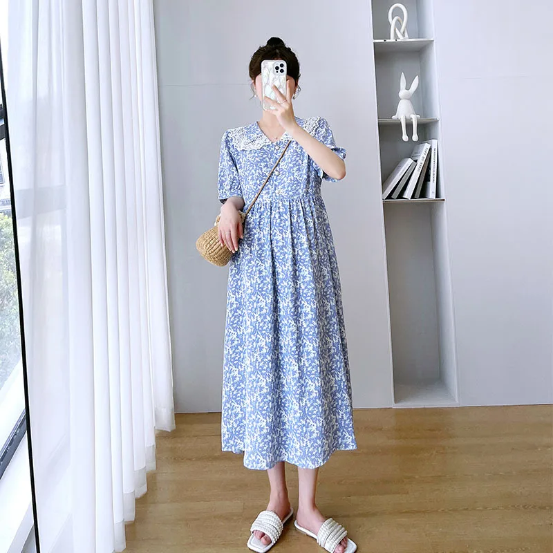 

Новинка лета 2022 женская одежда больших размеров платья для беременных универсальные модные повседневные платья для беременных в Корейском стиле мягкие принты