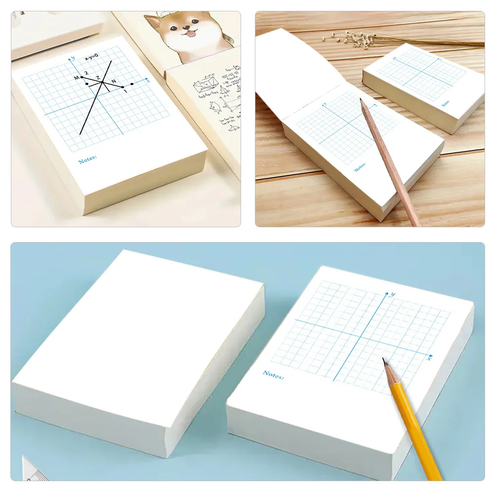 4 قطعة دفتر ممارسة الرياضيات شبكة ورقة Xy تنسيق الرسم البياني ورقة جانب واحد مع محاور فارغة عكس حجم صغير للمدرسة