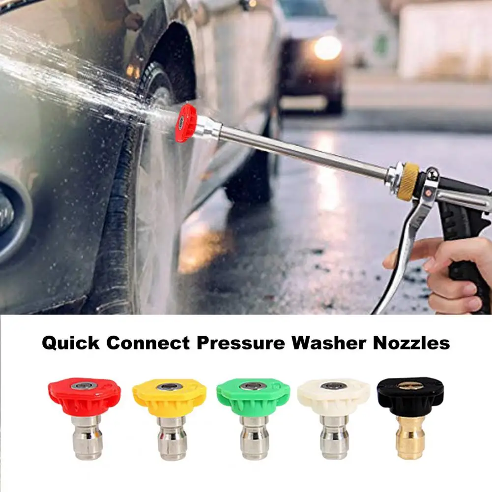 Pressure Washer Nozzle Set Metal Spray Nozzle Set for Pressure Washer with Quick Connect Holder Universal Nozzle for Washing