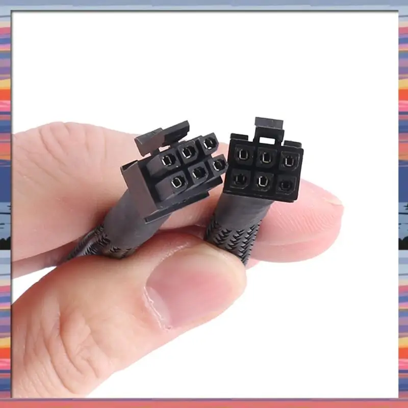 AC18 (garantido) 3X Dual Mini 6 pines a 8 pines PCI Express tarjeta de vídeo adaptador de corriente Cable con funda para Mac Pro Tower/Power Mac G5 1