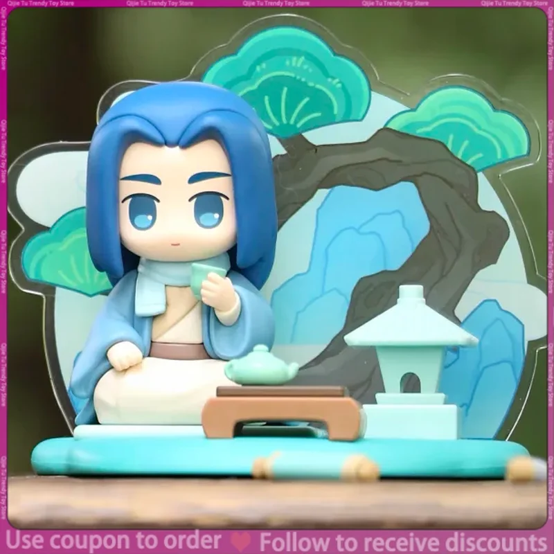 Funism Luo Xiaohei Blind Box Figure Four Seasons Painting Autumn Winter Acrylic Stand Chinese Style Desktop Ornament Cute Gifts