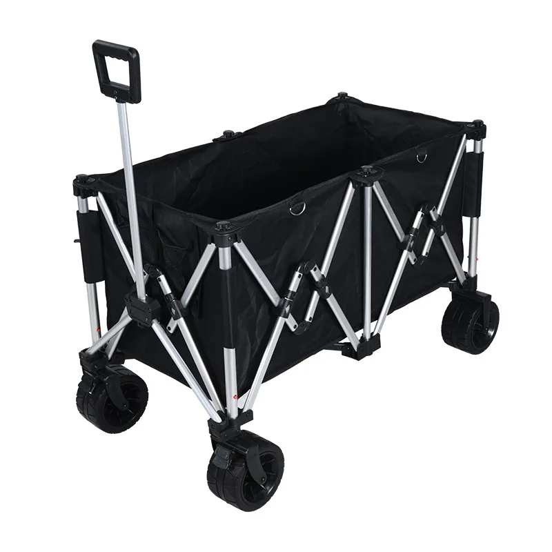 Carrito de Compras de Acero Inoxidable de 4 Ruedas, Carrito de Picnic, Vagoneta de Camping con Neumáticos Todoterreno para Uso Industrial