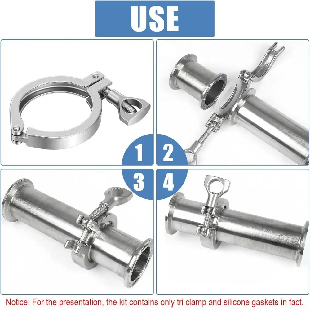 New SS304 Stainless Steel Tri Clamp Fitting Heavy Duty Wing Nut Pipe clamp Sanitary Fitting