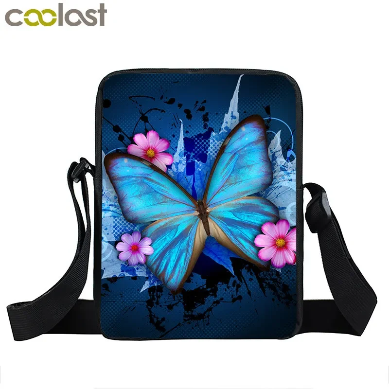 Beautiful Butterfly Ladies Shoulder Bag Mesenger Bags Women Handbags Crossbody Bag for Travel Girls Small Satchel Bookbags