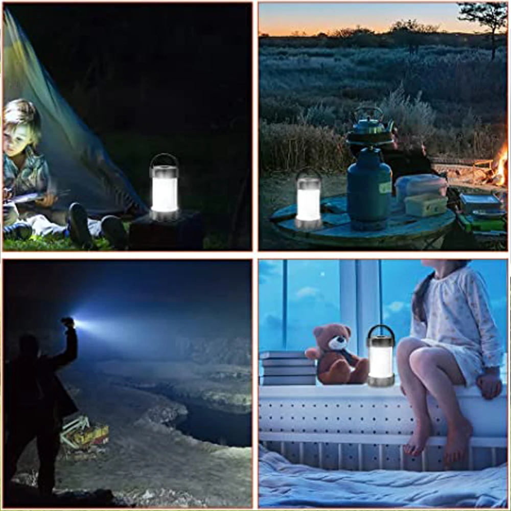 Solar Lantern Camping Light Outdoor Lighting USB Rechargeable Lamp Powerful Flashlight Tent Equipment Supplies Portable Lights