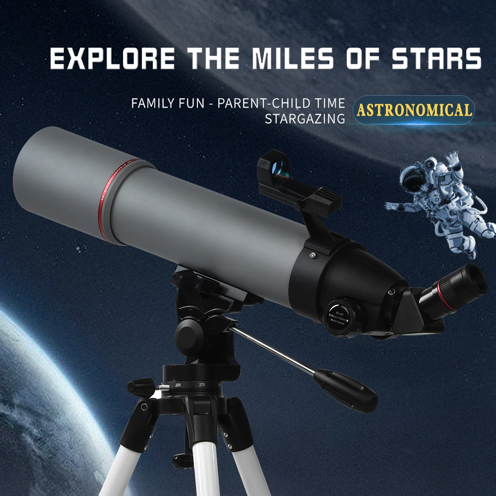 Professional 80500 Refractor Outdoor Astronomical Telescope 50080 for Adults Kids Telescopio To View Moon