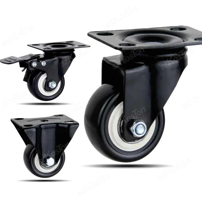 

Set Of 4 1.5"/2" PP Furniture Casters Wear Resistant Mute Universal Heavy Trolley Wheels 360 Degrees Flat Bottomed Swivel Caster