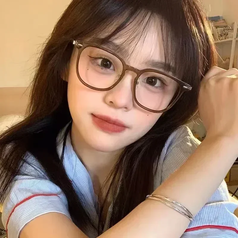 نظارات قصر النظر المضادة للضوء الأزرق الراتنج المعدني-1.0 ~ -6.0 نمط محايد نظارات مسطحة نظارات الكمبيوتر Lunette De Vue فام #5