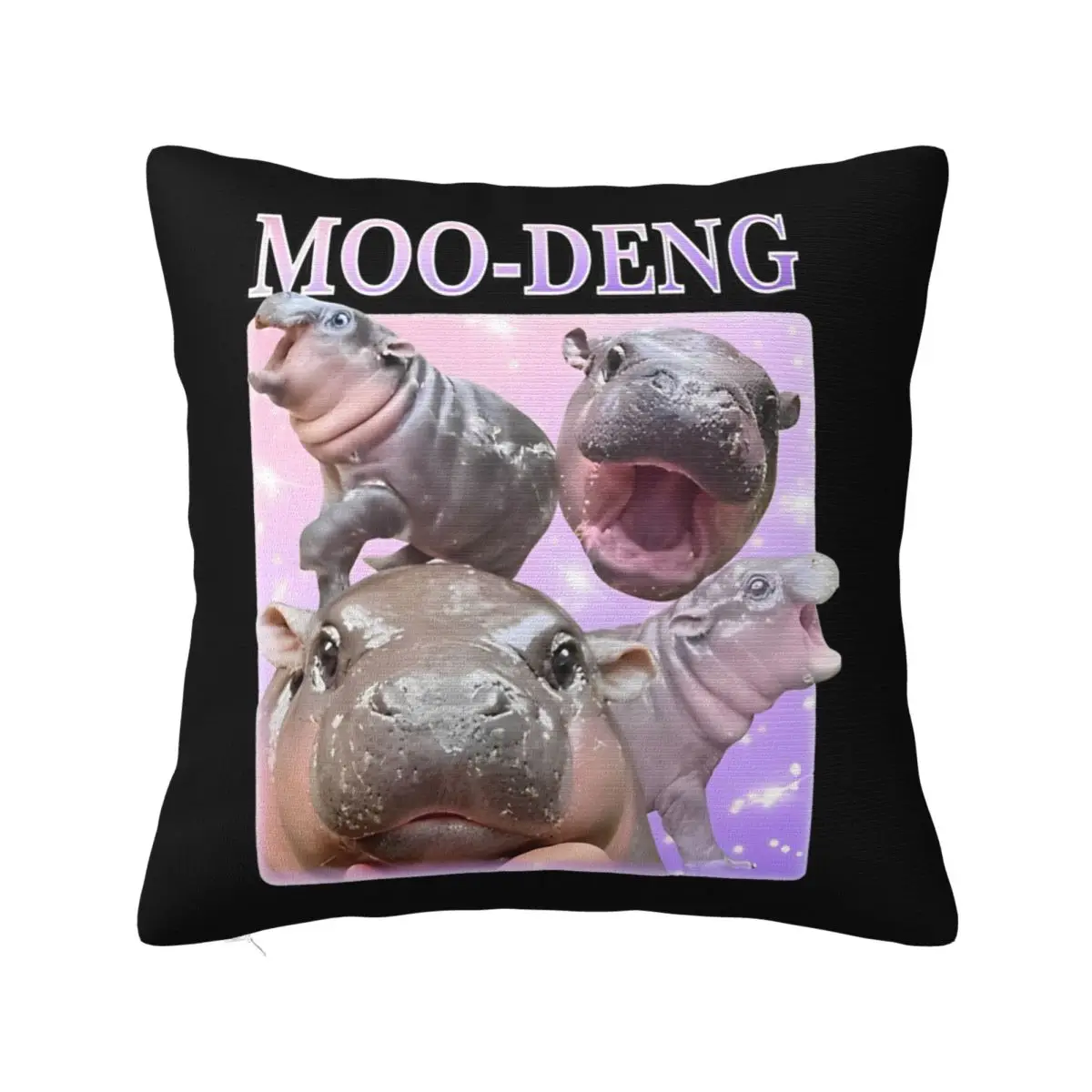 Moo Deng The Famous Pygmy Square Pillow Cases Cushion Cover Vintage Decor Pillowcover for Home 18