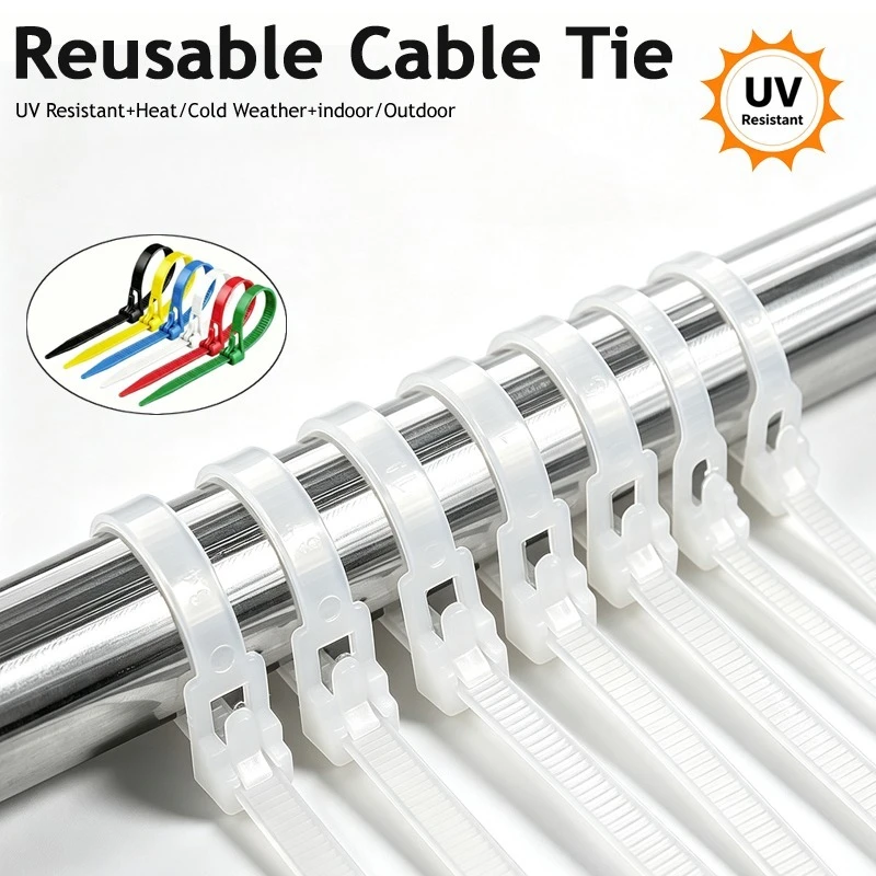 3.6x150mm Non Slip Off Reusable Cable Ties UV Resistant Heavy Duty Nylon No Hurt Safe Outdoor Cable Organizer - Assorted Sizes