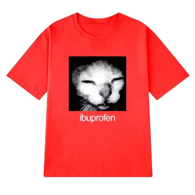 Camisetas gráficas divertenti de gato ibuprofeno para mujer camisetas Harajuku Vintage blancas de manga corta Topsropa de