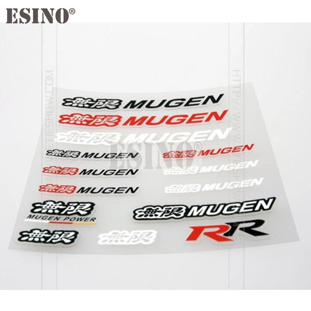 3D Mugen Car Styling PVC Adhesive Decal Decorative Sticker Vinyl Set for Mugen Power Mugen R