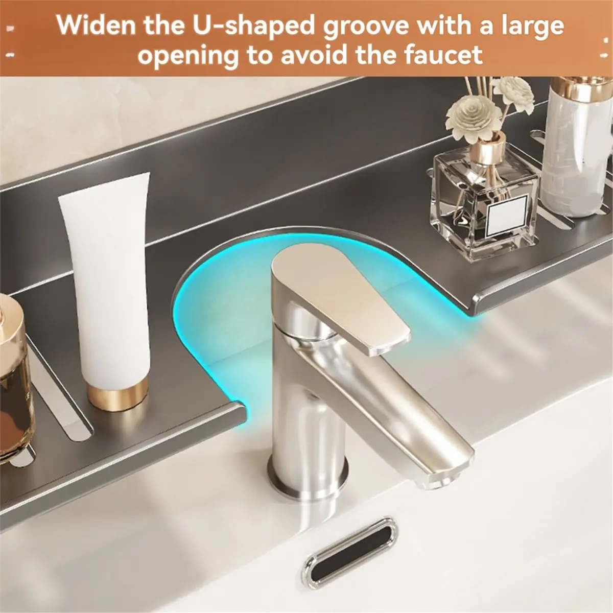 Y69A Suction Cup Mirror Front Bathroom Shelf Faucet Washbasin Washbasin Wall-Mounted Non-Punch Bathroom Shelf