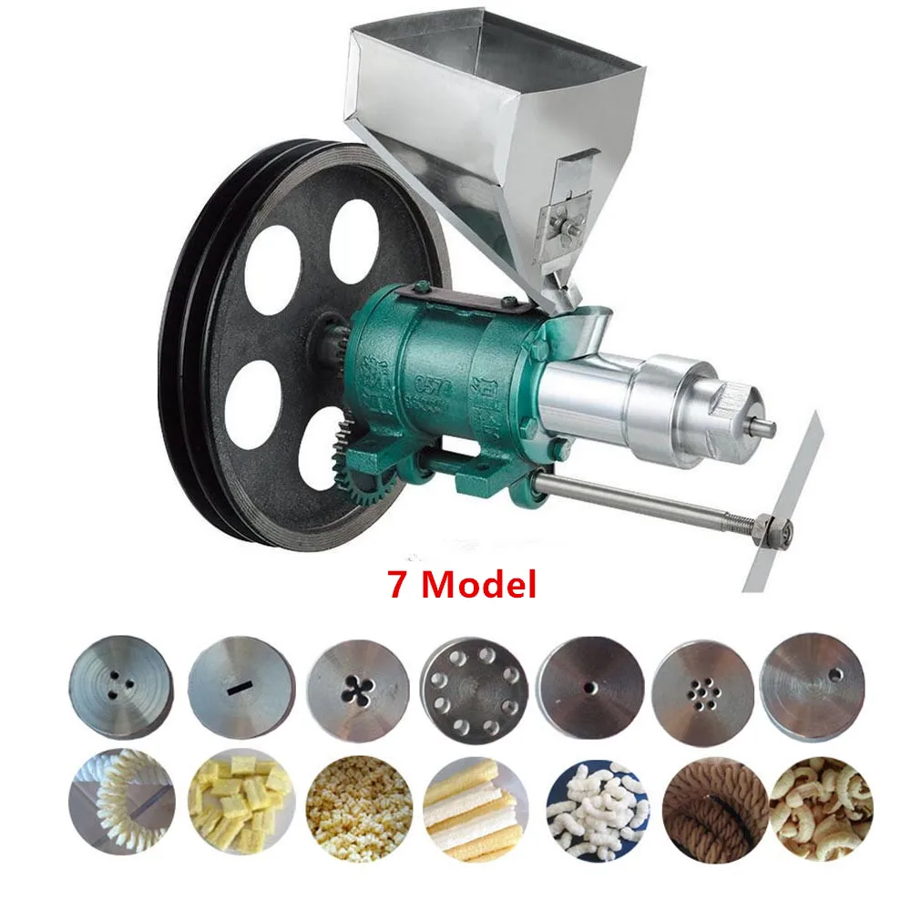 7 Model Small Puffed Maize Snacks Food Extruder Machine/Rice Bulking Puffing Machine/Extruded Corn Puff Cheese Ball Equipment