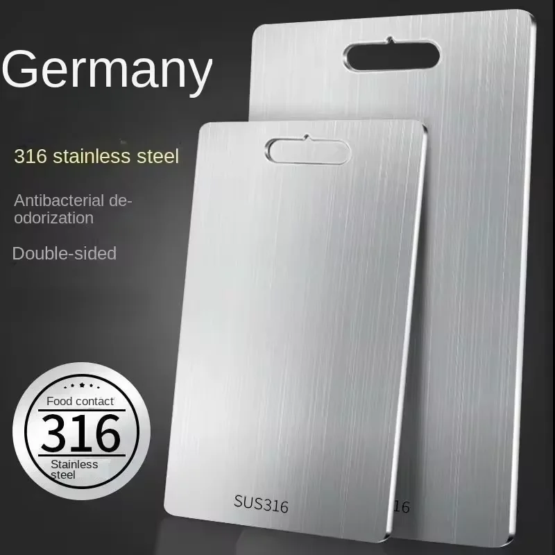 

316 Thickened Stainless Steel Cutting Board Antibacterial and Mildew-proof HouseholdCutting Board Kitchen Kneading Dough Board