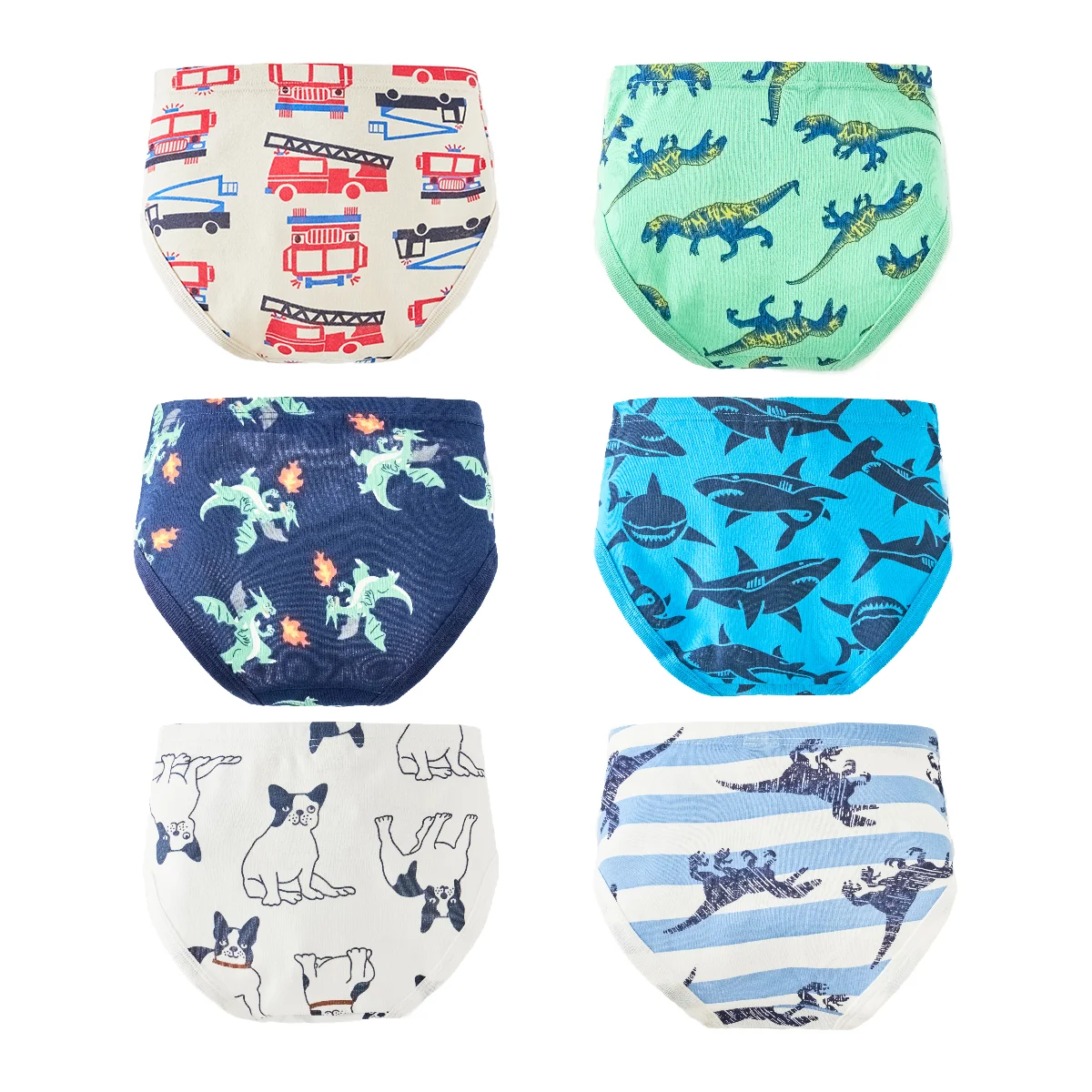 6pcs/bag Kid Boy Short Brief Underwear 100%Cotton Colorful With Soft Material B01