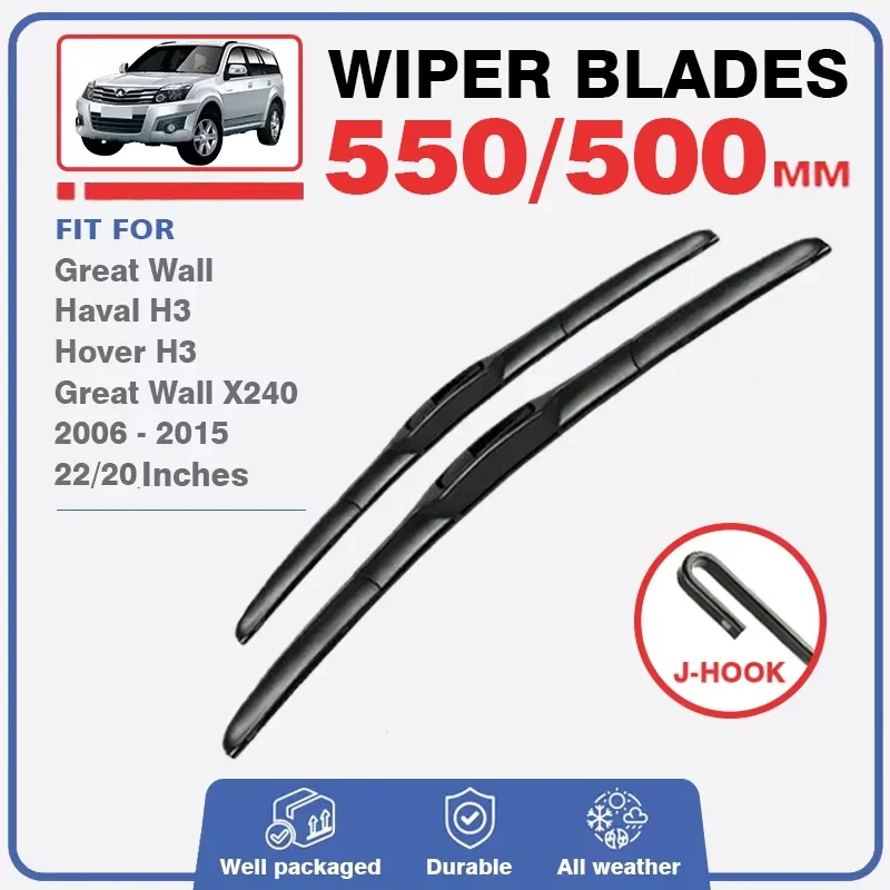 Wiper Blades For Great Wall Haval H3 Hover H3 X240 2006 - 2015 Front / Front Rear Windshield Windscreen Window Brushes 22