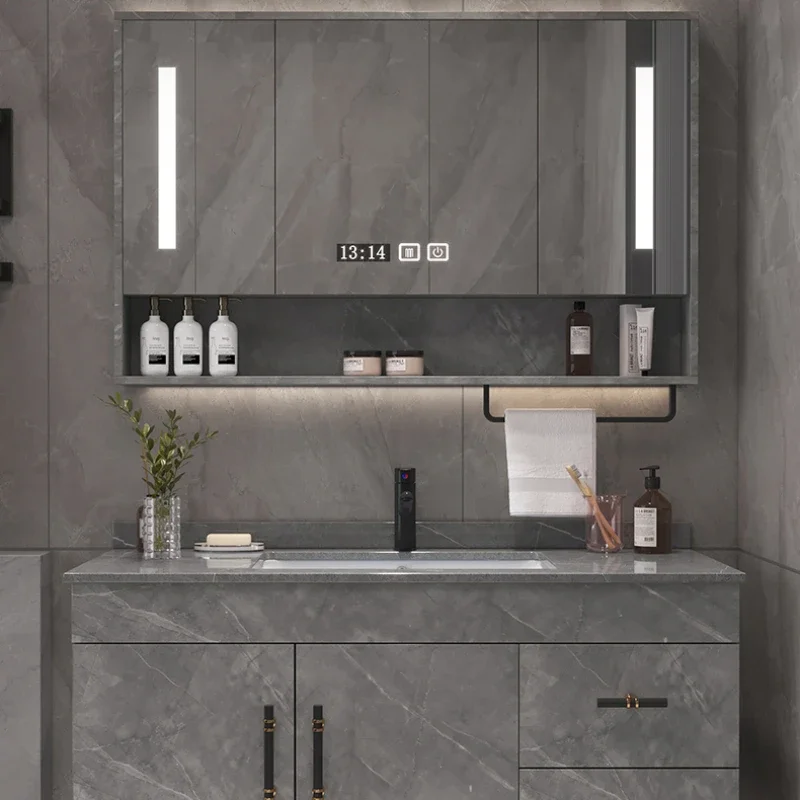 Bathroom Cabinet Storage Vanity Washbasin Drawer Furniture Column Small Closet Salon Station Floor Sink Sinks Mirror Pvc