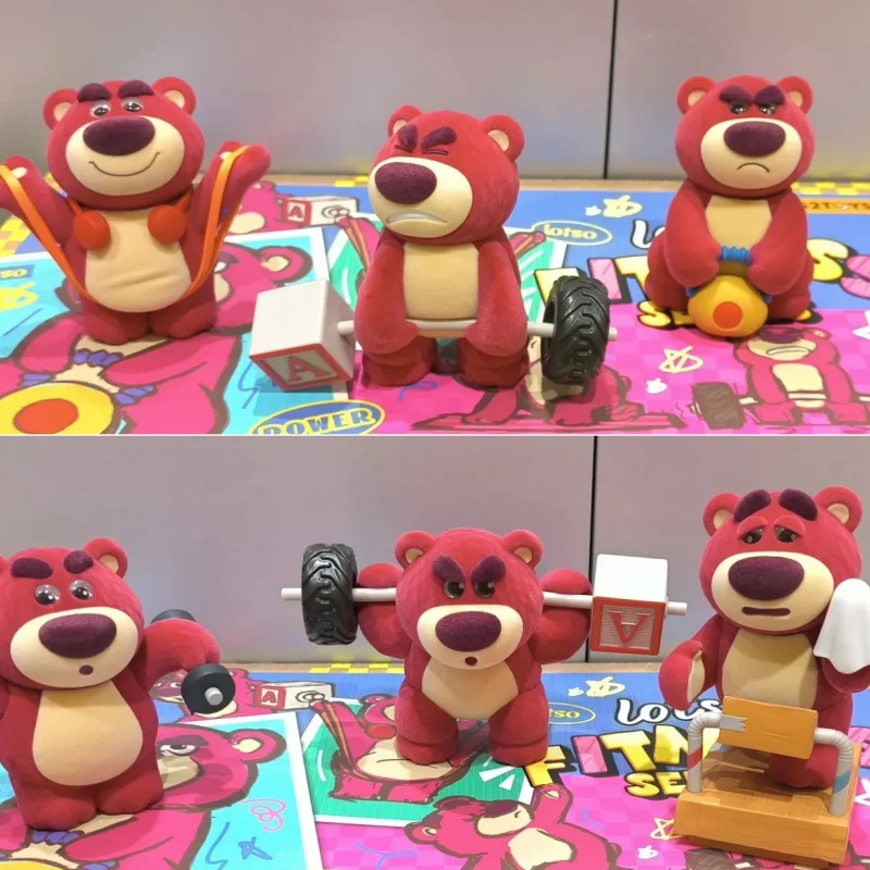 

Genuine Disney Lotso Fitness Series Strawberry Bear Blind Box Toy Story Model Collection Desktop Decoration Surprise Gifts Toy