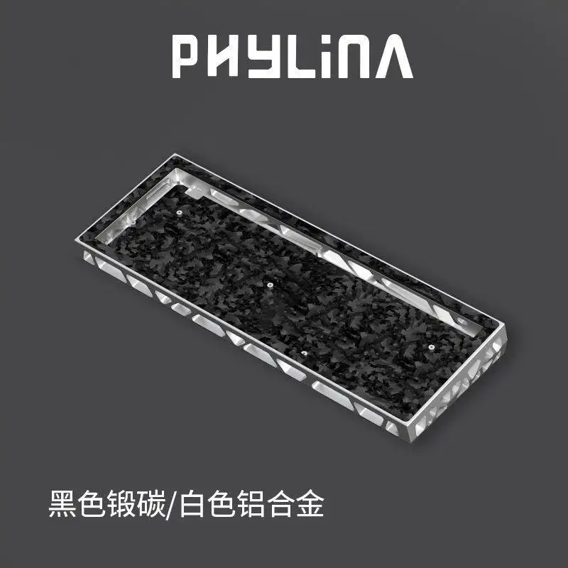 PHYLINA/wootaing60 Mechanical Keyboard Case Forged Carbon Hollow-out Aluminum Shell for Gaming Mechanical Keyboard Accessories