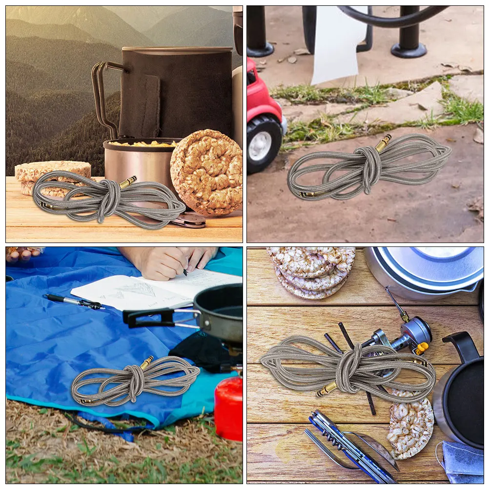 

Burner Connection Pipe Braided Propane Hose Stainless Steel for Outdoor Stove Durable Heat Resistant Rubber