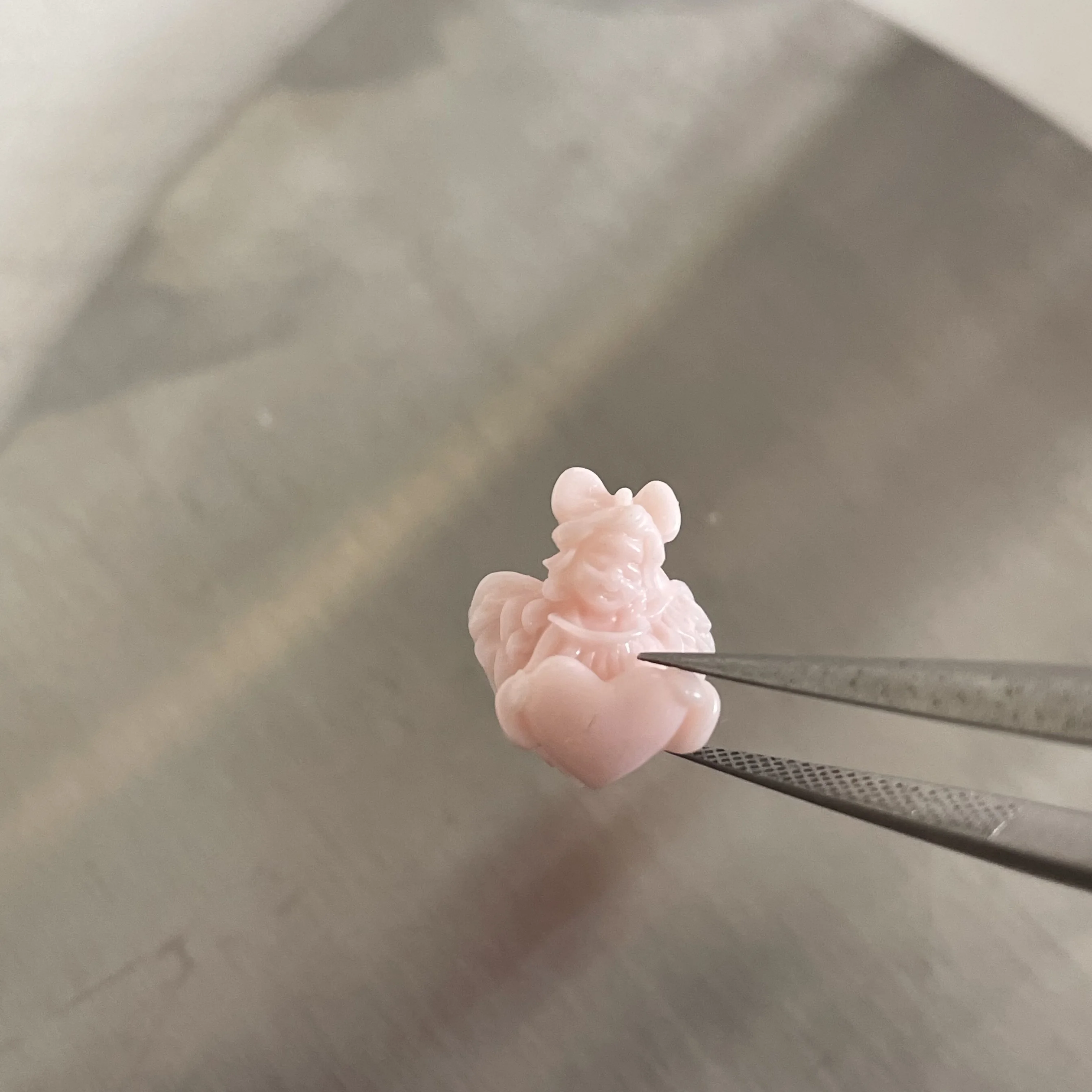 -Lovely Angel- Premade Nail Embracing Decors White Cameo Relief Love Angel Resin Ornaments Kiyomi Hug Heart Angelbaby Charms 404