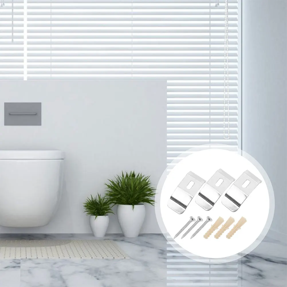 

6pcs Metal Louver Blinds Brackets Fixation Curtain Bracket Vertical Clip Mounting Holder Wall Mount Durable Hardware Easy