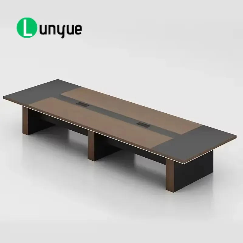 Modern Large Long Conference Table for 10 12 14 16 People Office Meeting Desk Spacious Wooden Board Furniture for Business