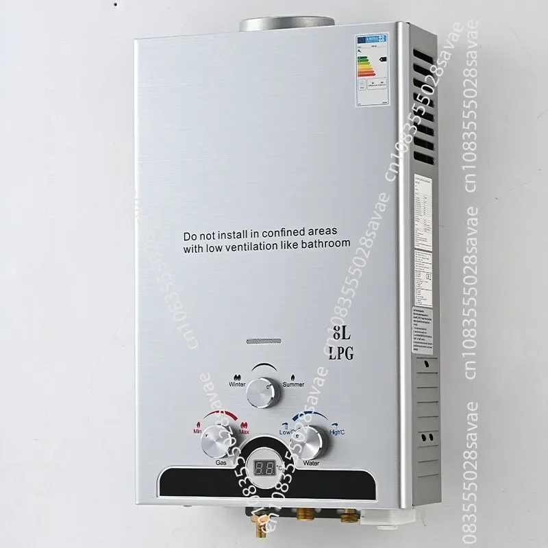 Gas Water Heater Bathroom Universal Natural Gas Water Heater Instant Heating Household 6L/8L/10L/12L