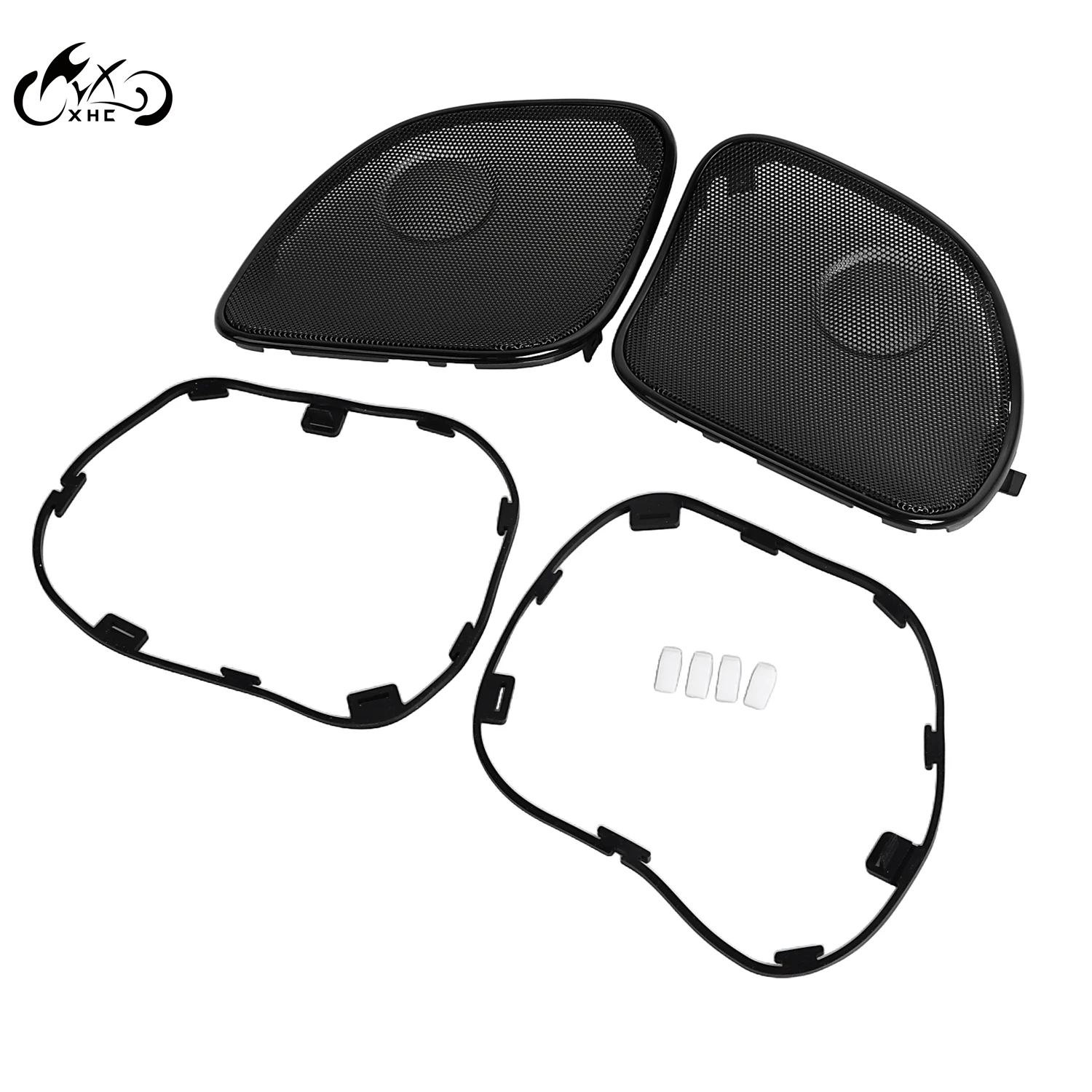 Black Motorcycle Fairing Speaker Grilles Mesh Covers Fits For Harley Road Glide FLTRX Limited FLTRK Special ST FLTRXST