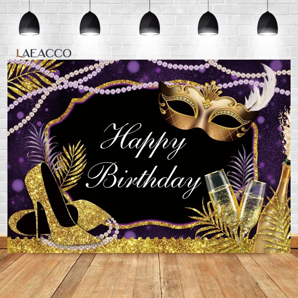 Laeacco Mardi Gras Backdrop Masquerade Carnival Fiesta Mask Prom Dance Party Adult Kids Birthday Portrait Photography Background