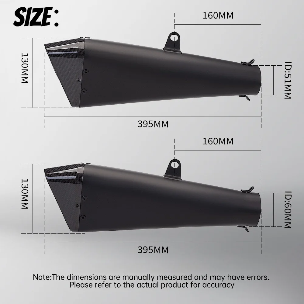 Universal 51mm/60mm motorcycle exhaust modification carbon fiber exhaust muffler For Hayabusa BROCK GSX1300R GSX1000 ZX14R