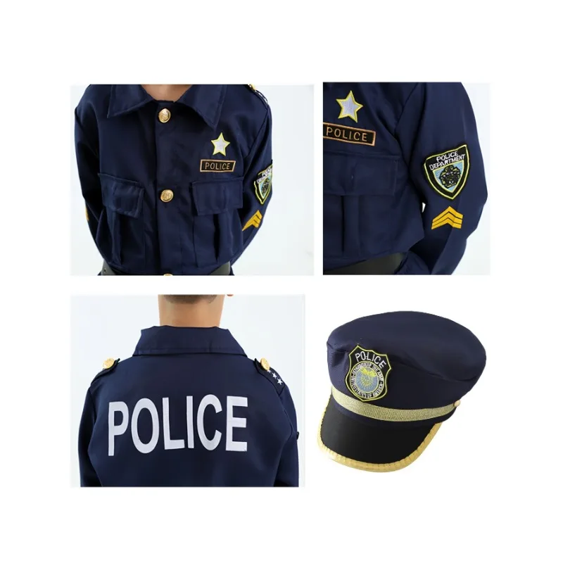 Kids Police Officer Costume Set 4