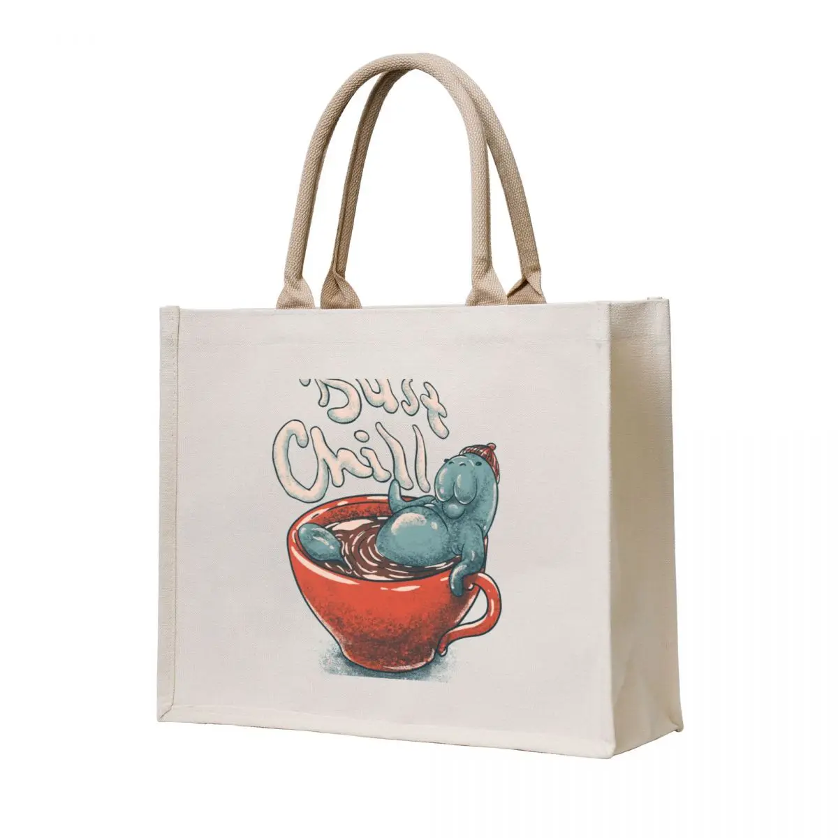 

Manatee Chilling in a Tea Cup - Just Chill Coffee Mug Dugong Mana Tea Manatee County Tote Bag